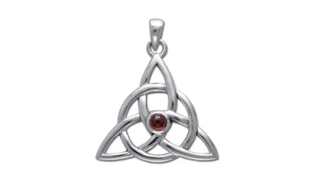 Pendant with triquetra treenighedssymbolet past, the laws red garnet 35mm u chain product image