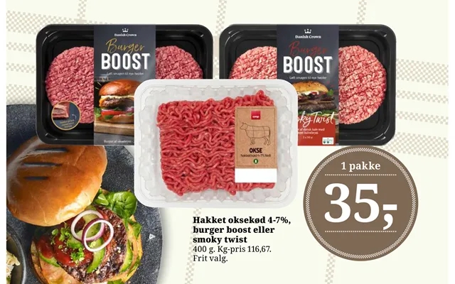 Chopped beef 4-7%, burger boost or smoky twist product image
