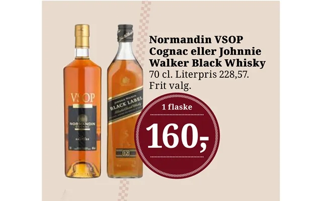 Normandin Vsop Cognac Eller Johnnie Walker Black Whisky product image
