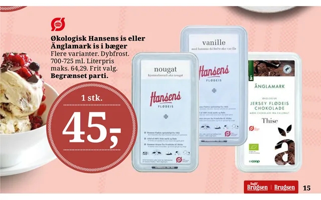 Organic hansen ice or änglamark ice in cup 15 product image