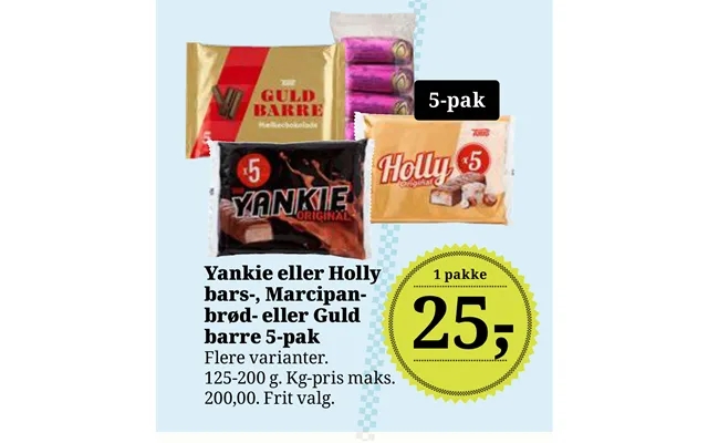 Yankie or holly bars-, marzipan bread - or gold product image