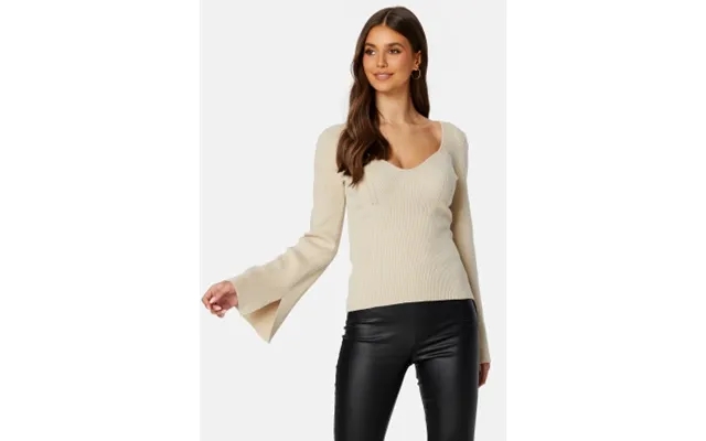 Bubbleroom Alime Knitted Top Light Beige M product image