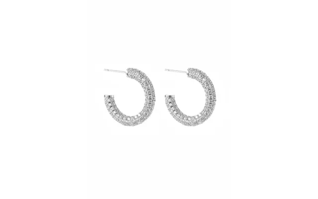 By Jolima Monaco Pave Hoops 23 Mm Steel One Size product image
