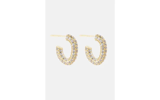 By Jolima Monaco Pave Hoops Gold One Size product image