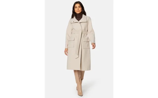 Forever new perry funnel neck wrap coat cream 34 product image