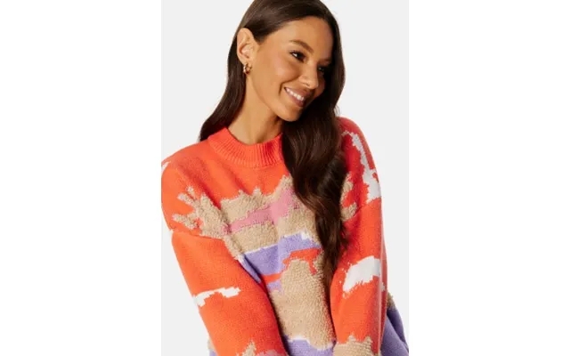 Object Collectors Item Frida L S Knit Pullover Hot Coral Detail Mix Xs product image