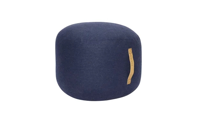 Mochi - dark blue pouf with leather handle product image