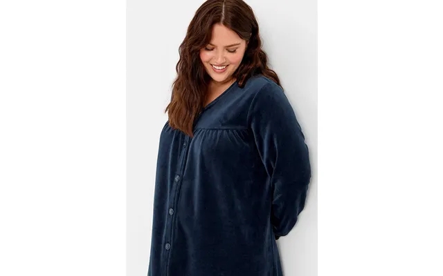 Long bathrobe in cotton velor inez product image