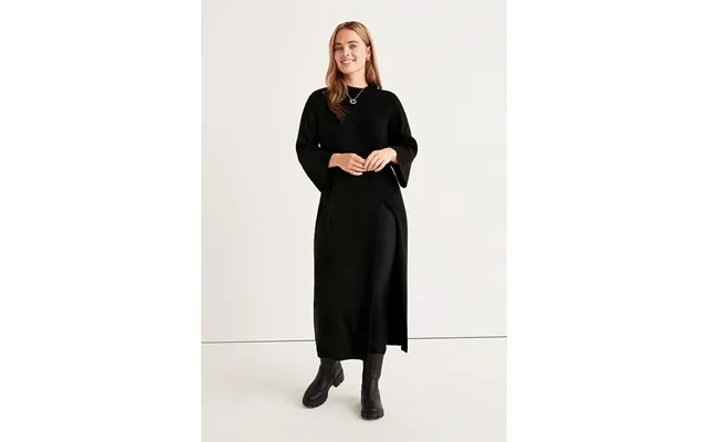 Knit dress with high slit donna product image