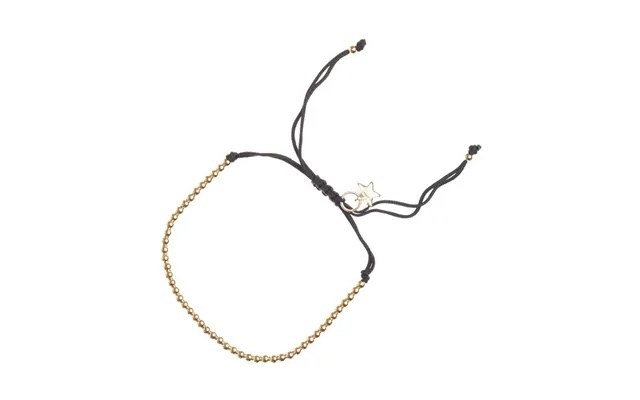 Dark metal bead bracelet thin black product image