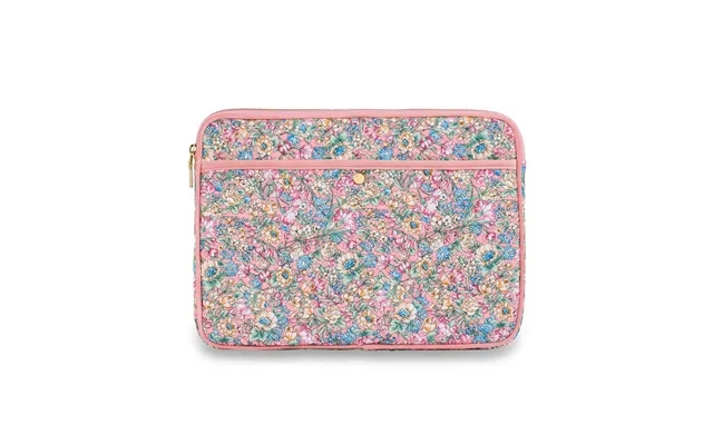 Fan palm rosie flower quilted cotton laptop sleeve product image