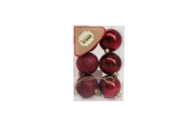 Christmas To Red Shiny And Glittery 6cm Balls 6pcs product image