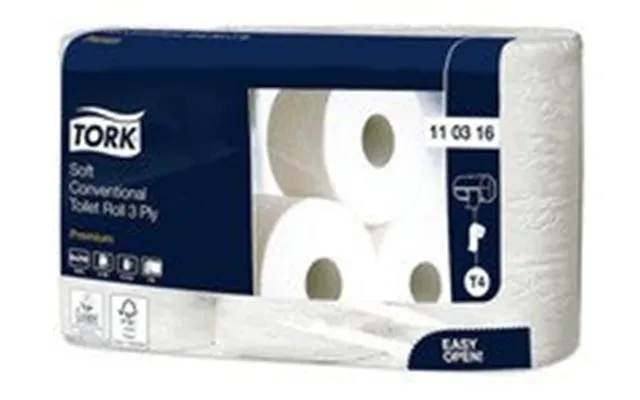 Toilet paper tork premium t4 additional soft 3-lag 29.5 M hvid - 9 packages x 8 rolls product image