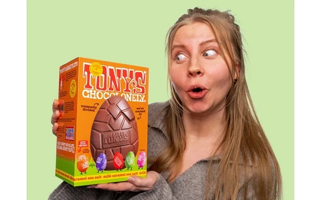 Tony s chocolonely milk chocolate with caramel past, the laws sea salt easter eggs product image