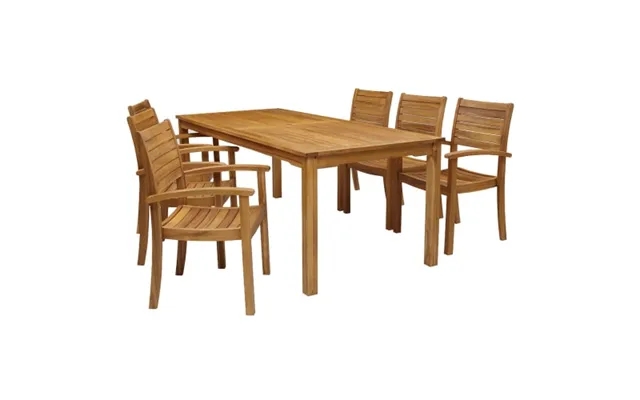 Coop liva l garden furniture with 6 chairs - nature product image