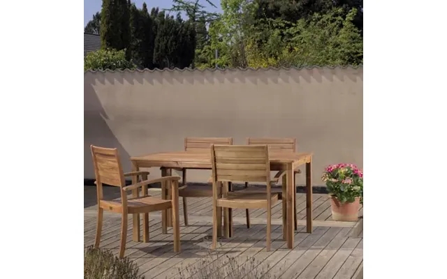 Coop liva m garden furniture with 4 chairs - nature product image