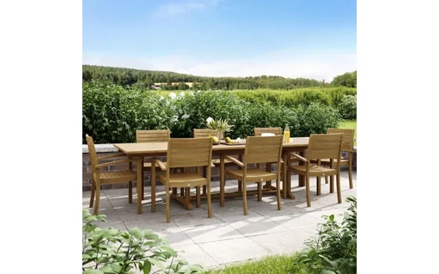 Coop liva xl garden furniture with 8 chairs - nature product image