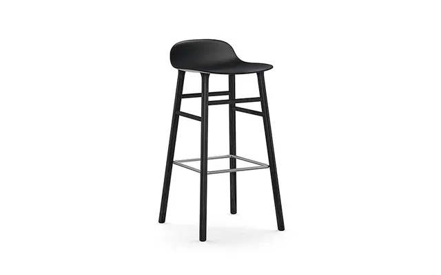 Norman copenhagen form bar stool - black black oak product image