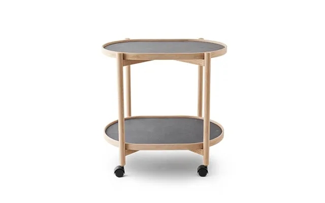 Thomsen furniture james oval tray - oak stone look dark gray granite gray stone product image