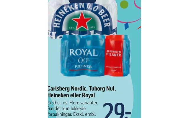 Carlsberg Nordic, Tuborg Nul, Heineken Eller Royal product image