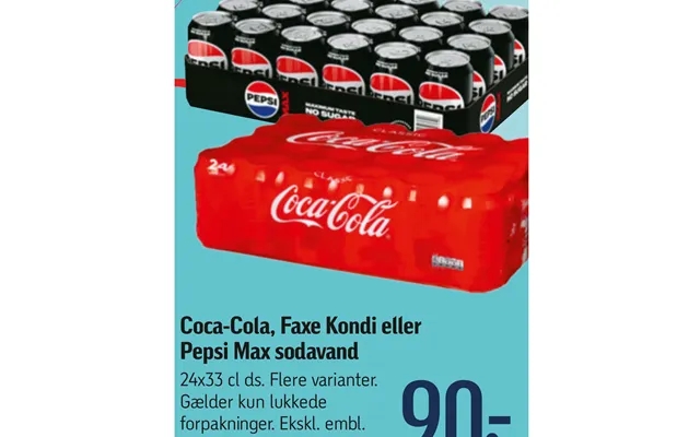 Coca-cola, Faxe Kondi Eller Pepsi Max Sodavand product image
