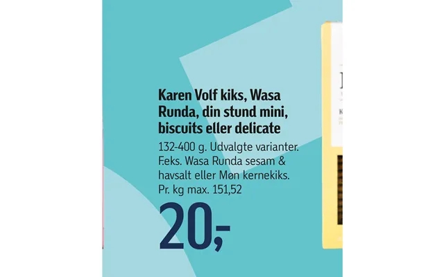Karen Volf Kiks, Wasa Runda, Din Stund Mini, Biscuits Eller Delicate product image