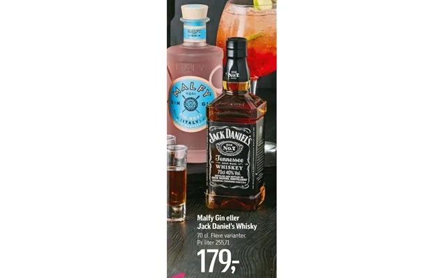 Malfy gin or jack daniel’p whiskey product image