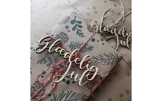 Glædelig Jul Hangtag Akryl Glitter Guld product image