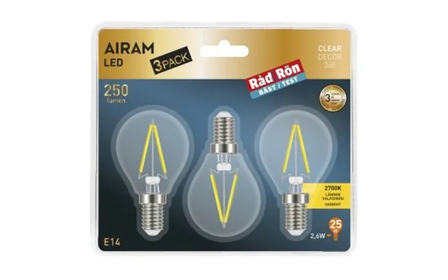 Airam Airam Led Filamenter 2,6w E14 3-pak 4711777 Modsvarer N A product image