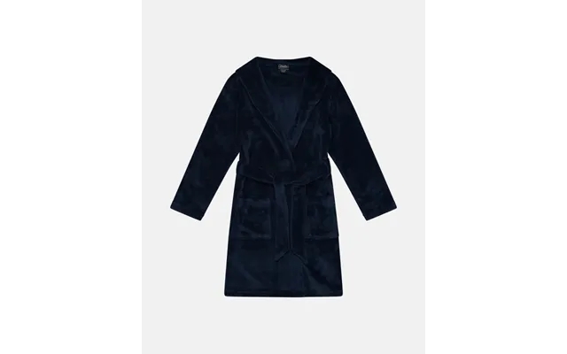 Bathrobe in terry 100% recycled polyester navy product image