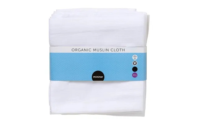 Mininor cloth diaper organic white 8-pak product image