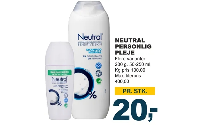 Neutral personal care product image
