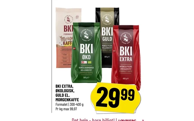 Bki Extra, Økologisk, Guld El.morgenkaffe product image