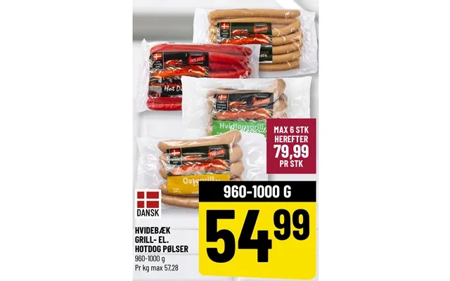 Hvidebæk grill - el.Hot dog sausages product image