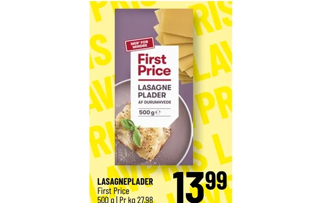 Lasagneplader First Price product image