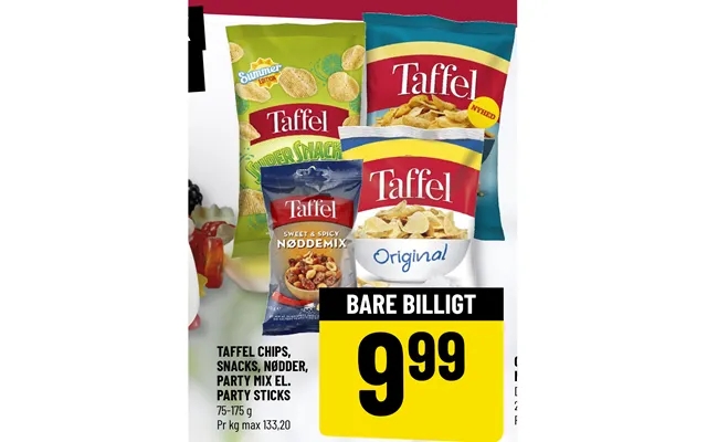 Taffel Chips, Snacks, Nødder, Party Mix El.party Sticks product image
