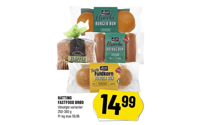 Hatting fast food bread product image
