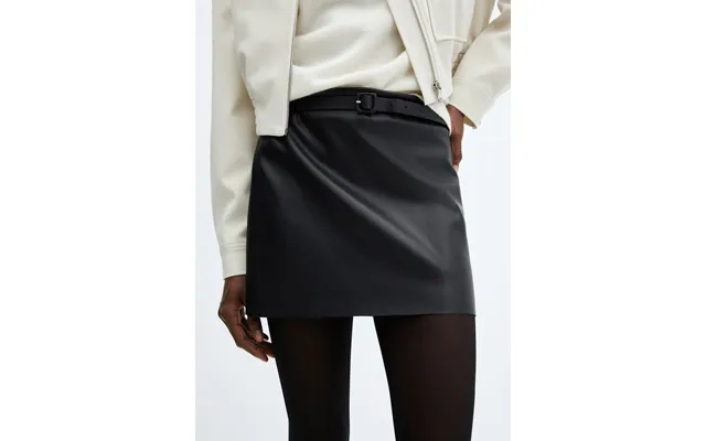 Belted Faux Leather Miniskirt product image
