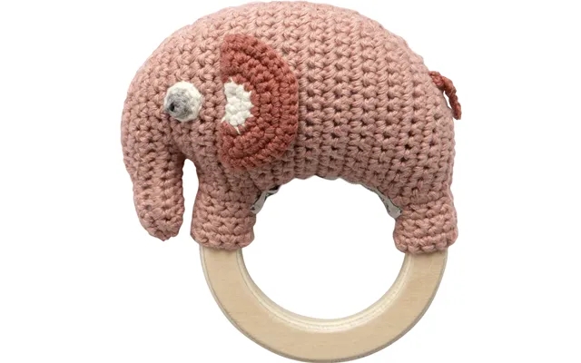 Crocheted rattle on wooden ring - fanto product image