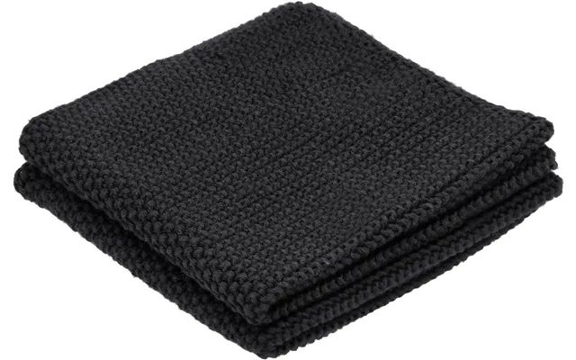 Dishcloths knit 26 x 26 cm 2 paragraph. Black 100 % organic cotton product image