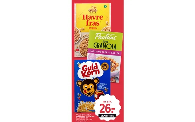 Pauluns granola, havrefras, nugget or oreo island’p product image