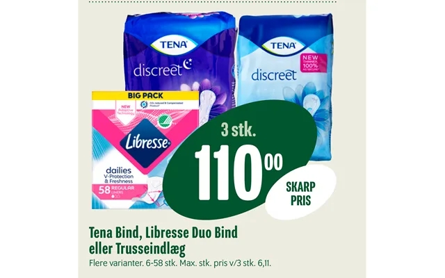 Tena Bind, Libresse Duo Bind Eller Trusseindlæg product image
