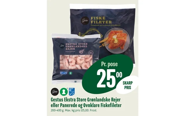 Gesture additional great greenlandic shrimp or breaded past, the laws ovnklare fish fillets product image