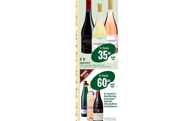 Appassinero moselle riesling, crazy tropez rose or cotes you rhone grande reserve product image