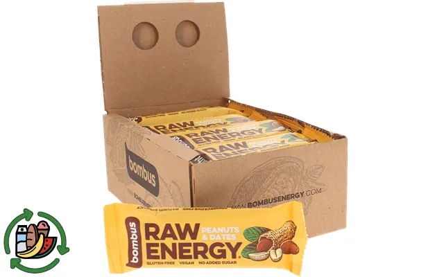 Bombus raw energy energibar peanuts & dates 20-pak product image