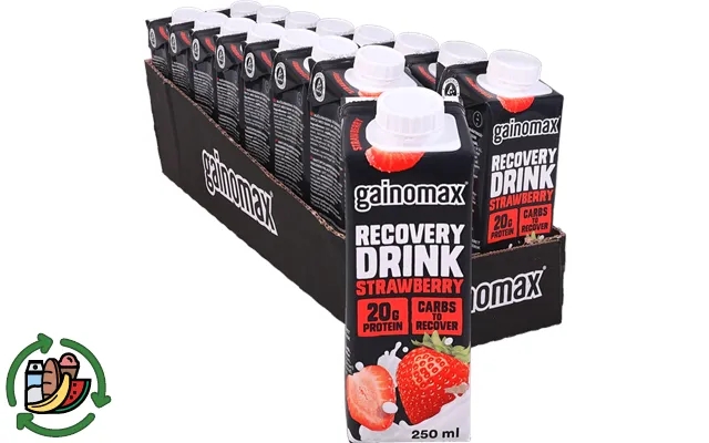 Gainomax protein drink recovery strawberries 16-pak product image