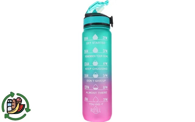 Hollywood motivational bottle water bottle pink & green 1l product image