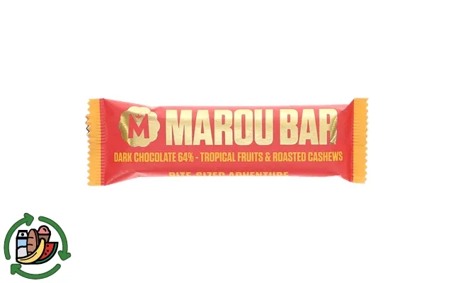 Marou 2 X Energibar Mørk Chokolade Tropisk Frugt Cashewnødder product image