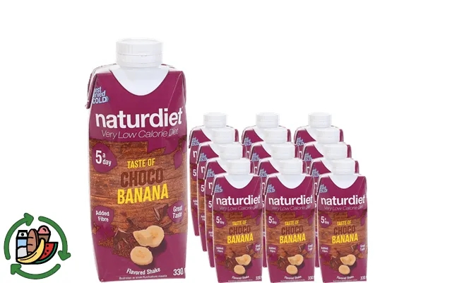 Naturdiet meal replacement shake chocolate & banana 12-pak product image