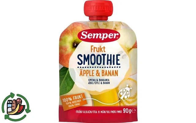 Semper 2 x baby food smoothie fruit apple & banana product image